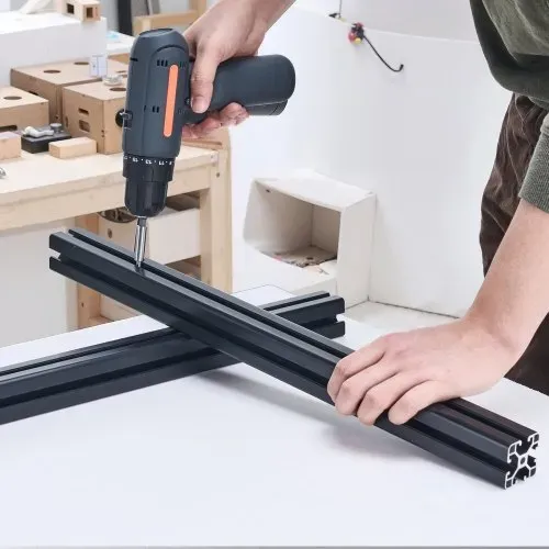 VEVOR 4er Set Aluprofil 1000 mm T-Nut 4040 Aluminium Profil, eloxierte Linearschiene nach europäischem Standard, Nutenprofil für 3D-Drucker, CNC-Maschine DIY, Lasergravur, Schwarz – Bild 7