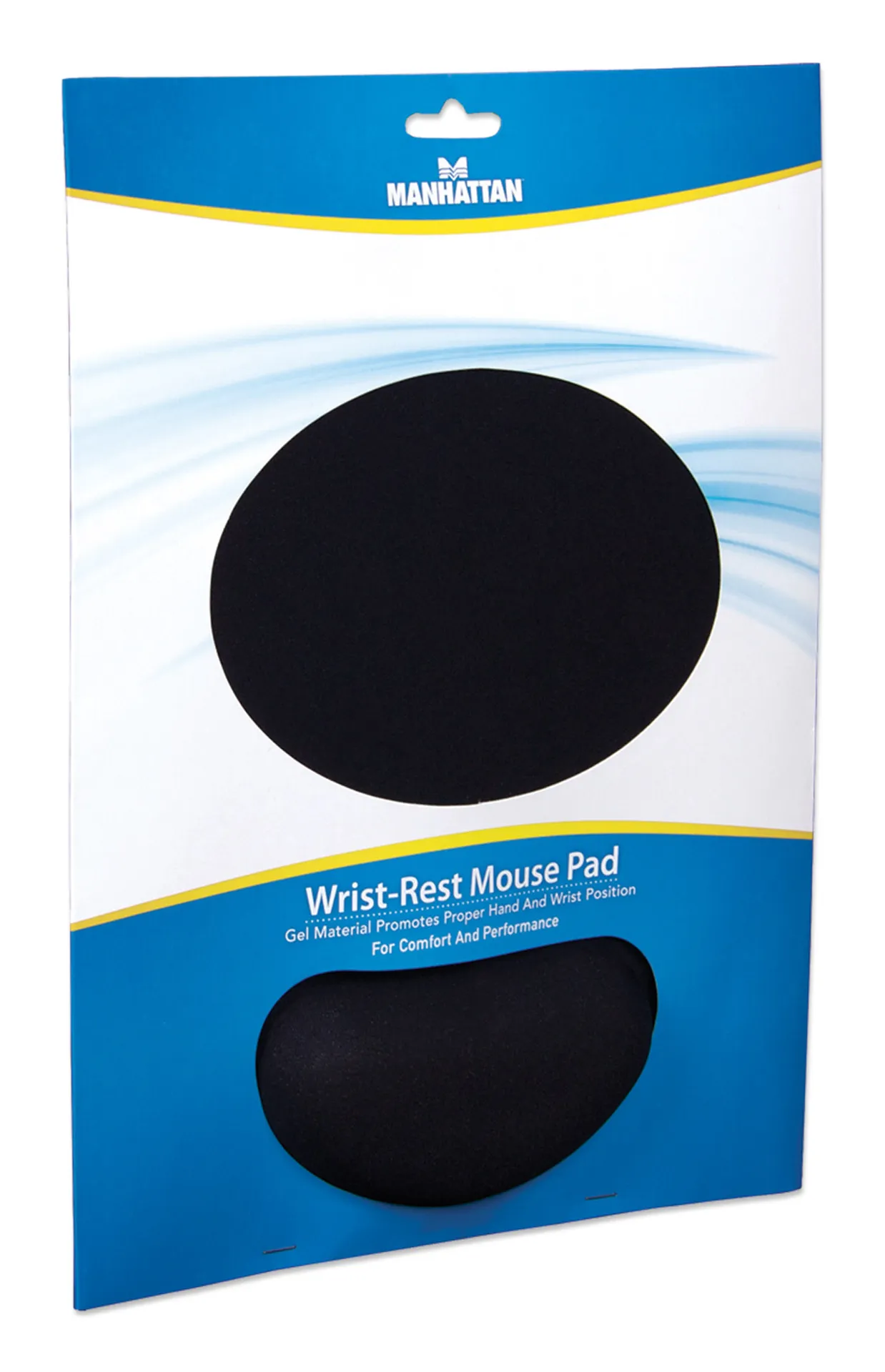 Manhattan Mauspad mit Handgelenkauflage, Weiches Gelmaterial schont das Handgelenk, schwarzer Textilbezug – Bild 7