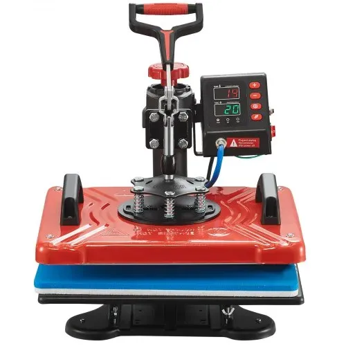 VEVOR Transferpresse 38 x 30 cm Hitzepresse 10 in 1 T-Shirtpresse Rot Textilpresse Heißpresse 360-Grad-Drehbar Multifunktionale Sublimationsmaschine – Bild 10