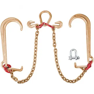 VEVOR 8 mm×30 cm G80 V-Kettenzaum mit 2 Beinen und 38 cm großen J-Haken und T-Haken VEVOR 8 mm×30 cm G80 V-Kettenzaum mit 2 Beinen und 38 cm großen J-Haken und T-Haken