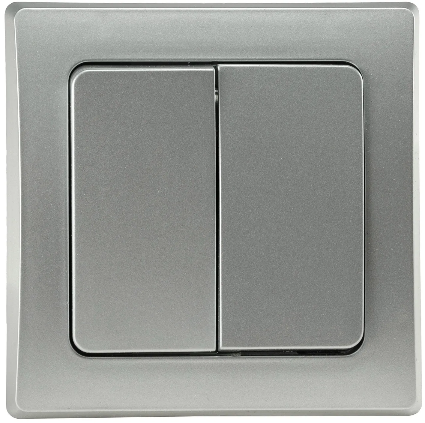 DELPHI Serien-Schalter 2-fach 250V~/ 10A, inkl. Rahmen, UP, silber DELPHI Serien-Schalter 2-fach 250V~/ 10A, inkl. Rahmen, UP, silber