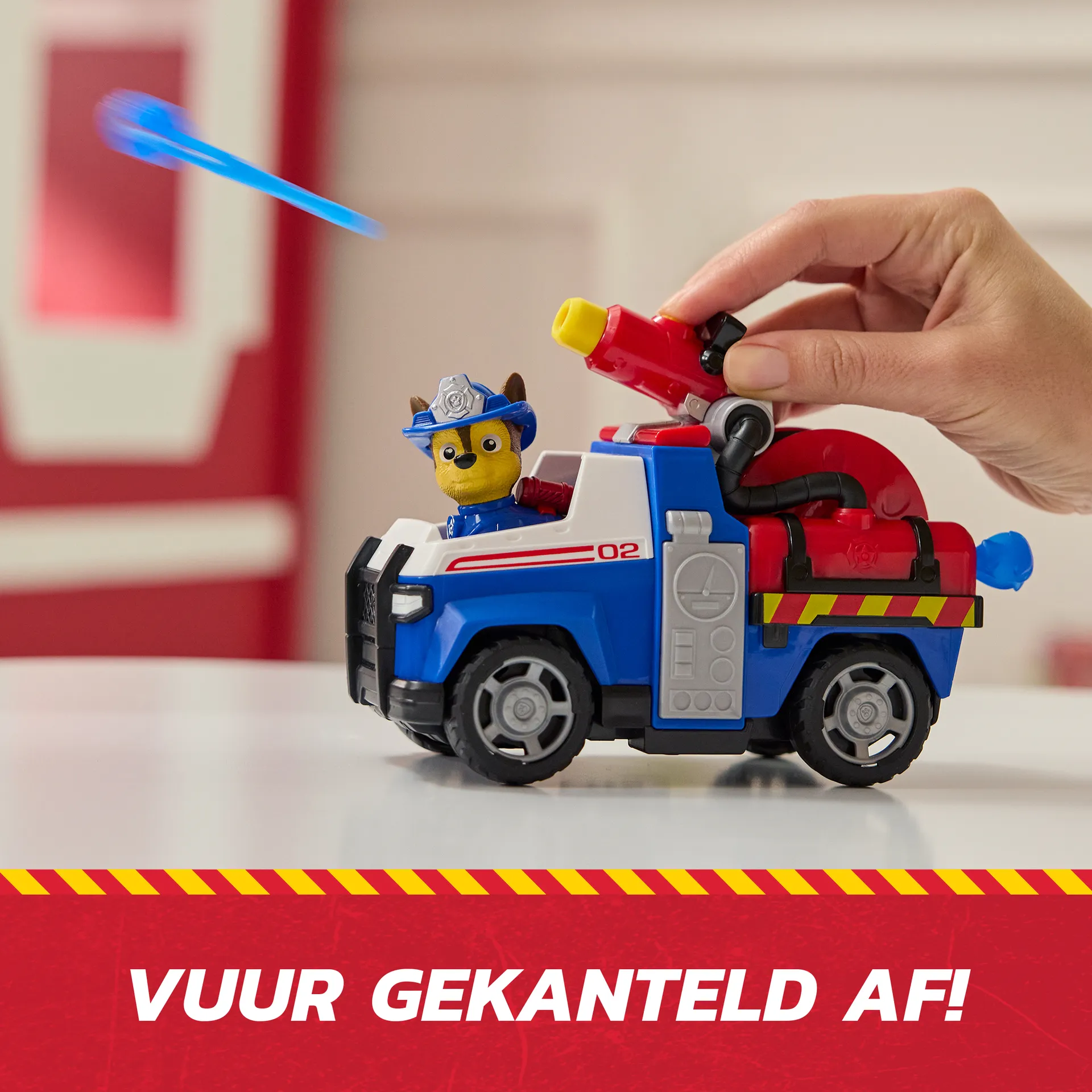 PAW Patrol Fire Rescue - Chases Rettungsfahrzeug mit Geschoss-Abwurf und Chase Hundefigur – Bild 4