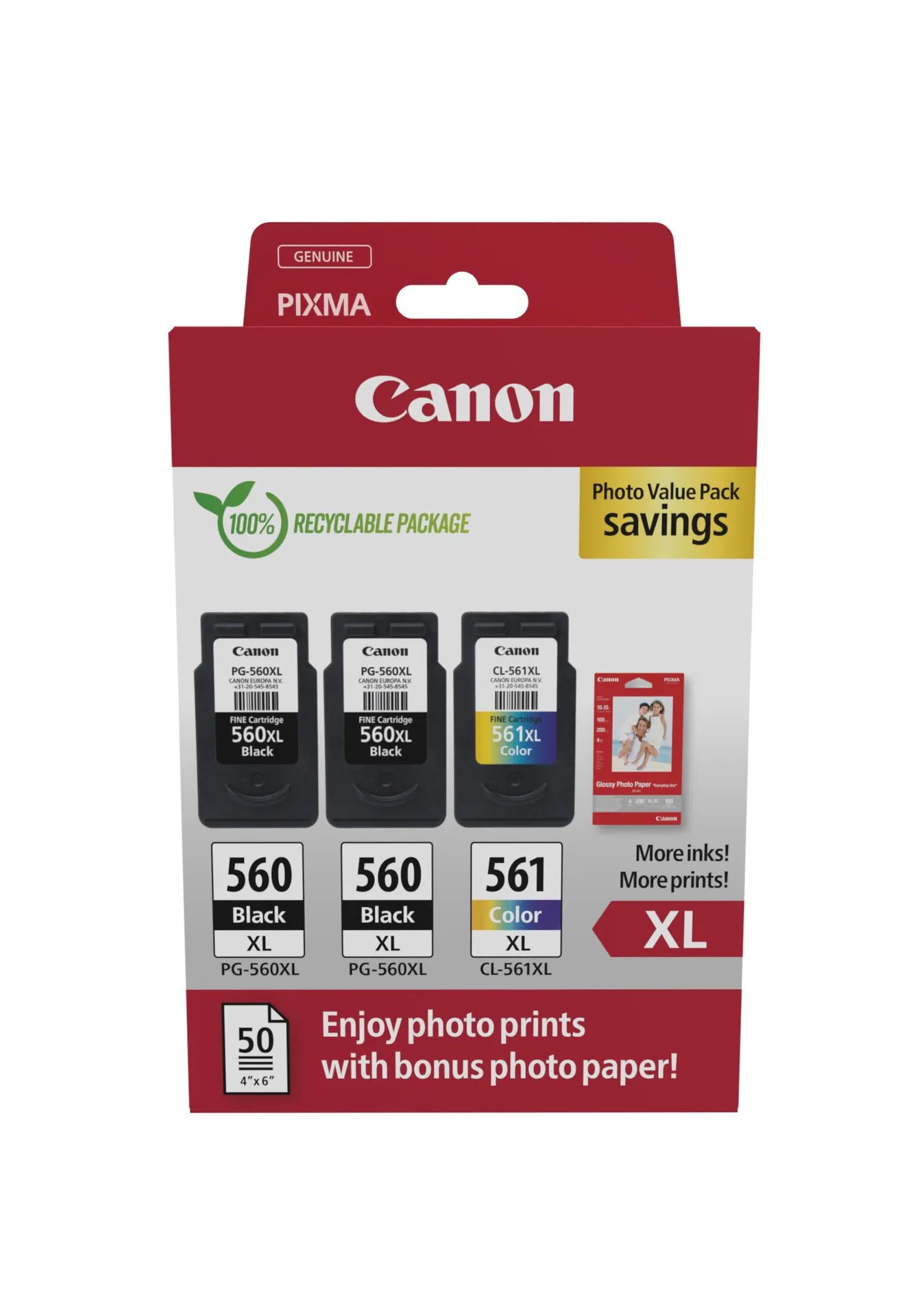 Canon PG-560XL x2/CL-561XL Photo Value Pack – Plus Canon PG-560XL x2/CL-561XL Photo Value Pack – Plus