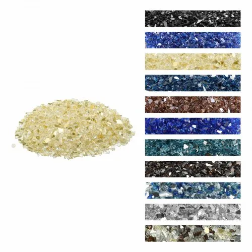 VEVOR Feuerglas, 4,5 kg hochtemperaturbeständige Glassteine, 12,7 mm reflektierende Feuerstellen-Glasperlen, Feuerstelle Glasfelsen, Kaminglas, Feuerkristall, Feuerperlen, für Kamin, Golden VEVOR Feuerglas, 4,5 kg hochtemperaturbeständige Glassteine, 12,7 mm reflektierende Feuerstellen-Glasperlen, Feuerstelle Glasfelsen, Kaminglas, Feuerkristall, Feuerperlen, für Kamin, Golden