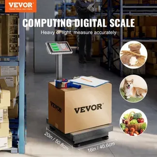 VEVOR Digitale Plattformwaage, 300 kg Tragkraft, 50 g hohe Genauigkeit, elektronische Bodenwaage mit LB/KG, Tara, Preisrechner, AC/DC-Stromversorgung, geeignet für Gepäck, Versand, Pakete, Porto VEVOR Digitale Plattformwaage, 300 kg Tragkraft, 50 g hohe Genauigkeit, elektronische Bodenwaage mit LB/KG, Tara, Preisrechner, AC/DC-Stromversorgung, geeignet für Gepäck, Versand, Pakete, Porto