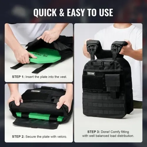 VEVOR Gewichtsplatten für Gewichtswesten 17,8 kg Set (2 x 8,9 kg), Flache Gewichtswestenplatten für WODs & Funktionelles Training, Ergonomisches Zusatzgewicht für Krafttraining, Laufen & Fitness, Grün – Bild 5