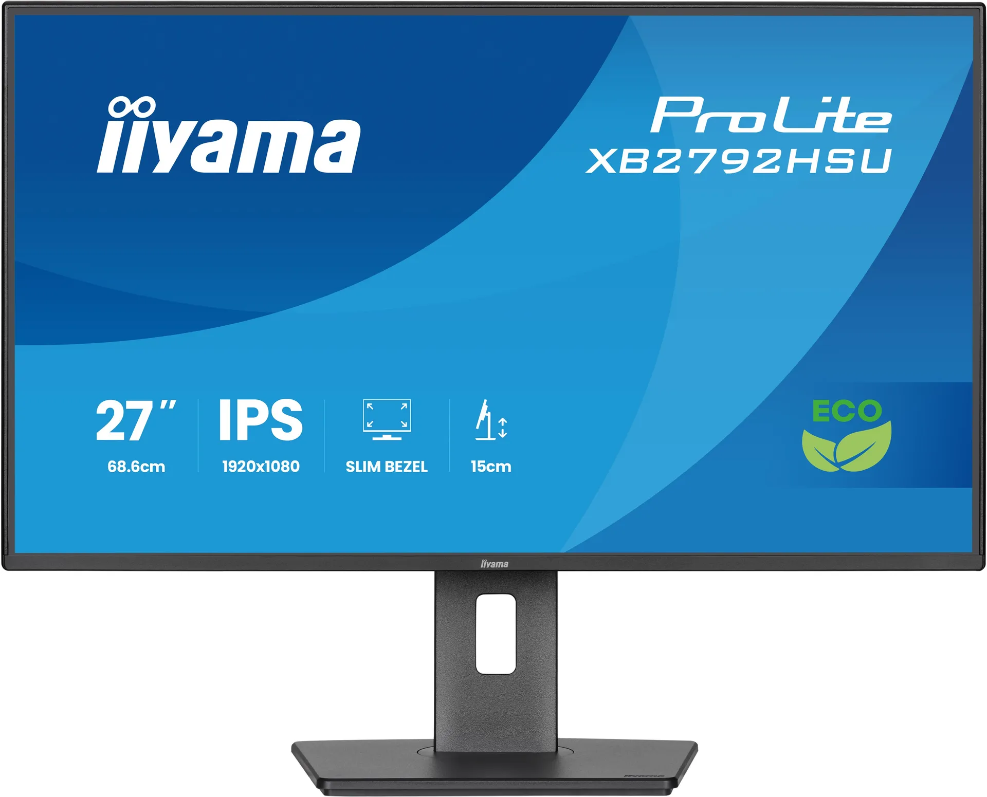 iiyama ProLite 27" (68.6 cm) IPS Full-HD-Panel mit 4-seitigem Slim-Bezel, Energieeffizienzklasse B und höhenverstellbarem Standfuß – Bild 2
