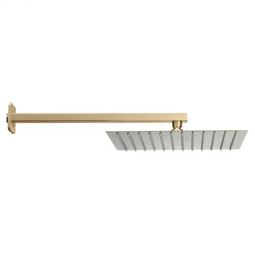 VEVOR Duscharmatur Regenduschsystem fürs Badezimmer Duschsystem mit 254 mm quadratischen Regenduschkopf & Handbrause, wandmontierte Badezimmerarmaturen mit Messingventil & Zierset, gebürstetes Gold – Bild 10