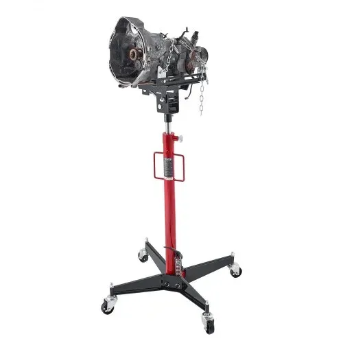 VEVOR hydraulischer Wagenheber Getriebeheber mit 500 kg Hubkapazität, Teleskop-Getriebeheber mit Pedal, 360°-Schwenkrad, 127-202 cm Hubhöhe, Hebezeug für Garage / Werkstatt Rot + Schwarz – Bild 8