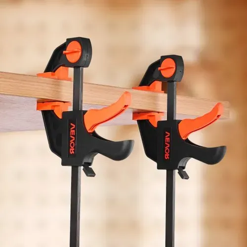VEVOR Stangenklemmen für Holzbearbeitung 4 Stk. (30,48 cm / 15,24 cm Öffnung), Quick-Grip F-Klemme mit 70 kg Belastungsgrenze, 70 mm Tiefe, Klemmen aus Kunststoff & Stahl, Metallbearbeitung – Bild 7