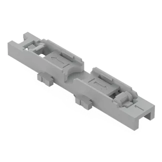 Befestigungsadapter WAGO, 1-fach, für Durchgangsverbinder mit Hebel, Rastfuß, grau Befestigungsadapter WAGO, 1-fach, für Durchgangsverbinder mit Hebel, Rastfuß, grau