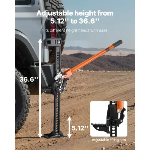 VEVOR Farm Wagenheber (1075 mm hoch) Offroad High Lift Farm Jack (3,18 t belastbar) Offroad-Nutzwagenheber, Stoßstangenheber Hochleistungshebebühnen mit 130,1-929,6 mm Hubbereich für Traktor Lkw – Bild 2