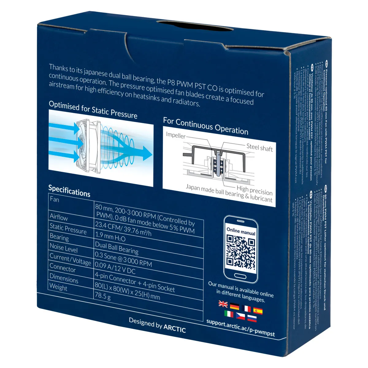 ARCTIC P8 PWM PST CO Computergehäuse Ventilator 8 cm Schwarz – Bild 7