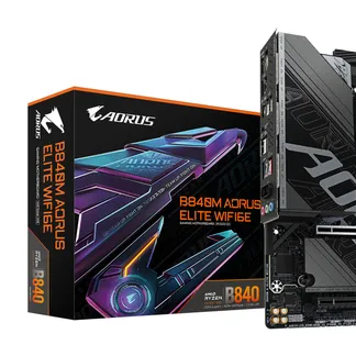 GIGABYTE B840M AORUS ELITE WIFI6E Mainboard – AMD Ryzen 9000 Prozessoren, 10+2+2 Phasen VRM, bis zu 8200 MHz DDR5 (O.C.), 2 x M.2 PCIe 4.0, Wi-Fi 6E, 2.5 GbE LAN, USB 3.2 Gen 2 GIGABYTE B840M AORUS ELITE WIFI6E Mainboard – AMD Ryzen 9000 Prozessoren, 10+2+2 Phasen VRM, bis zu 8200 MHz DDR5 (O.C.), 2 x M.2 PCIe 4.0, Wi-Fi 6E, 2.5 GbE LAN, USB 3.2 Gen 2