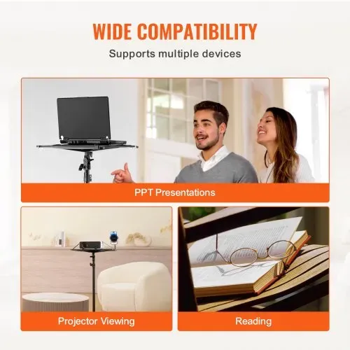 VEVOR Projektorständer Laptopständer-Stativ, höhenverstellbar von 685 bis 1600 mm, tragbares Projektor-Stativ mit Ablage & Schwanenhals-Telefonhalter, für Filme im Freien Büro zu Hause 5 kg belastbar – Bild 5