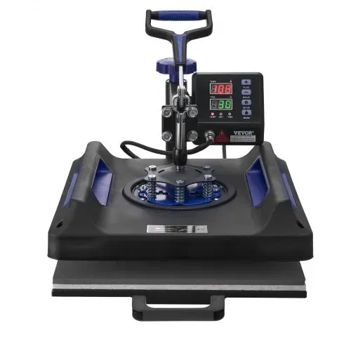 VEVOR Hitzepresse, 15 x 15 Zoll, 5-in-1-Wärmeübertragungsmaschine mit 30-oz-Tumbler-Presse, 360° wegschwenkbares digitales T-Shirt-Pressen, Teflonbeschichtung, für T-Shirts/Tassen/Hüte/Teller, Schwarz+Blau – Bild 10