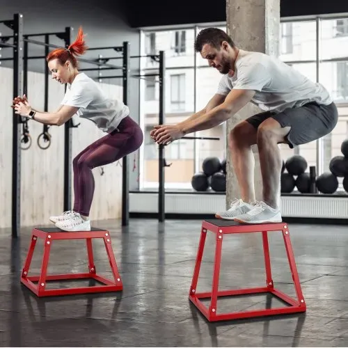 VEVOR Plyometrische Sprungbox, 458 mm Plyo-Box, Plyometrische Plattform Plyobox Rot, Rutschfeste Fitness-Übungs-Step-Up-Box für Heimtraining, Konditions-Krafttraining, Gesäß, Oberschenkel Trainieren – Bild 7