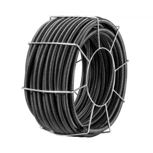 VEVOR Rohrreinigungsspirale 30 m x 19 mm, Rohrreinigungsspirale aus Stahl und 4 Schneidern für Rohre von 100 bis 200 mm, Rohrreinigungsspirale mit innerem Kern für Spüle, Bodenablauf, Toilette – Bild 9
