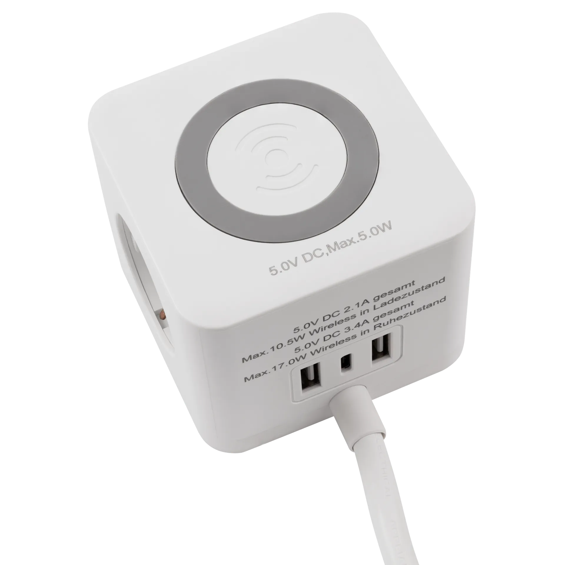 Tischsteckdose McPower ''BW-03'' 3x Steckdose, 2xUSB-A, 1xUSB-C, QI aufladen – Bild 3