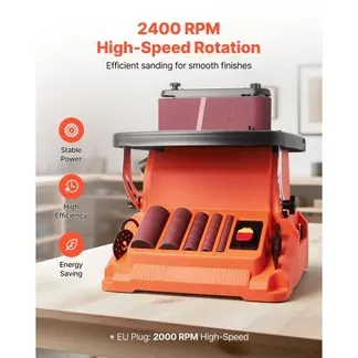 VEVOR Oszillierender Spindelschleifer, 2000 U/min Spindelschleifmaschine mit 16 mm Hub, 5 Hülsen (12,7–50,8 mm) & 610×98 mm Schleifband für Holzbearbeitung, Möbelschleifen, Heimwerkerprojekte VEVOR Oszillierender Spindelschleifer, 2000 U/min Spindelschleifmaschine mit 16 mm Hub, 5 Hülsen (12,7–50,8 mm) & 610×98 mm Schleifband für Holzbearbeitung, Möbelschleifen, Heimwerkerprojekte