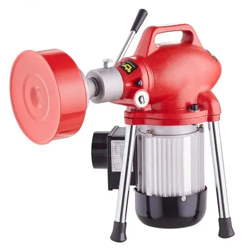 VEVOR Rohrreinigungsmaschine 120 Fuß x 5/8 Zoll, 370 W elektrische Rohrreinigungsspirale mit manueller Zuführung – mit 2 Stahlkabelabschnitten (120' x 5/8" und 23' x 3/8"), 7 Schneidern und CW/CCW-Steuerung für 1,6" bis 4" Rohre – Bild 9