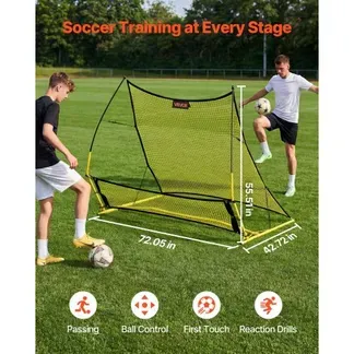 VEVOR Fußball-Rebounder 1830 x 1085 mm, 2-in-1 Rückprallnetz für Ballkontrolle & Passübungen, Rebounder mit Verdickten Fiberglasstangen & Eisenrohren, Trainingsgerät für Jugendliche & Erwachsene VEVOR Fußball-Rebounder 1830 x 1085 mm, 2-in-1 Rückprallnetz für Ballkontrolle & Passübungen, Rebounder mit Verdickten Fiberglasstangen & Eisenrohren, Trainingsgerät für Jugendliche & Erwachsene