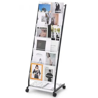VEVOR Prospektständer 6-stufiger Zeitschriftenständer, bodenstehender Zeitschriftenständer, Zeitungskataloghalter, beweglich mit 4 Rädern (2 feststellbar) für Ladenausstellungen Büros 6 Taschen VEVOR Prospektständer 6-stufiger Zeitschriftenständer, bodenstehender Zeitschriftenständer, Zeitungskataloghalter, beweglich mit 4 Rädern (2 feststellbar) für Ladenausstellungen Büros 6 Taschen
