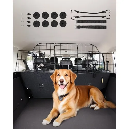 VEVOR Hunde Autobarriere einstellbare Trennwand Hundegitter (928 x 423 mm) Autoschutzgitter für die Rücksitze, Haustierbarriere aus Drahtgeflecht, universell passende Autobarriere für SUVs Lkws VEVOR Hunde Autobarriere einstellbare Trennwand Hundegitter (928 x 423 mm) Autoschutzgitter für die Rücksitze, Haustierbarriere aus Drahtgeflecht, universell passende Autobarriere für SUVs Lkws