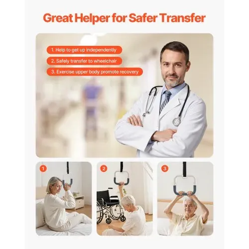 VEVOR Bettgalgen 965x770x1720mm, freistehender Krankenaufrichter bis 113 kg Tragkraft, Bettaufrichter für ältere & behinderte Menschen, ideal für Krankenhäuser, Pflegeheime, häusliche Pflege – Bild 4
