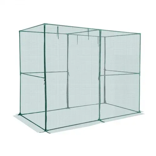 VEVOR Pflanzenschutzzelt, 2396x1200x1800 mm Pflanzenschutznetz, Tür mit Reißverschluss, Pflanzenkäfig für Hochbeete im Freien, Pflanzennetz Gewächshaus für Garten, Terrasse & Rasen – Bild 10