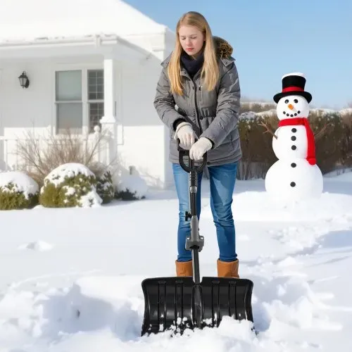 VEVOR Schneeschaufel, 455x320 mm Schneeräumer mit D-förmigen Griffen und Hilfsgriff, Schneeschippe, Schneeschüppe, leichtes Schneeräumwerkzeug für Garten, Auto, Camping im Freien – Bild 7