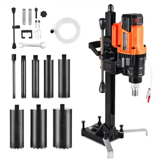 VEVOR Diamantkernbohrmaschine Kernbohrgerät, 2-20 cm Bohrdurchmesser, Nass Trocken Diamantbohrer mit 8 Bohrern & Bohrständer, 850 U/min, UNC1 1/4-7 Gewinde, für Beton Ziegel Stein, 3000 W VEVOR Diamantkernbohrmaschine Kernbohrgerät, 2-20 cm Bohrdurchmesser, Nass Trocken Diamantbohrer mit 8 Bohrern & Bohrständer, 850 U/min, UNC1 1/4-7 Gewinde, für Beton Ziegel Stein, 3000 W