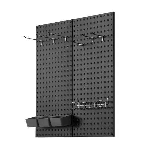 VEVOR Werkzeugwand, 61 x 30 cm, 2er-Set, Stahl-Stecktafel-Wand-Organizer, Werkzeuglochwand für Wohnzimmer, Garage, Werkzeugaufbewahrung, Werkbank, Büroorganisation, Bastelraum, Küche, Zuhause, schwarz – Bild 9