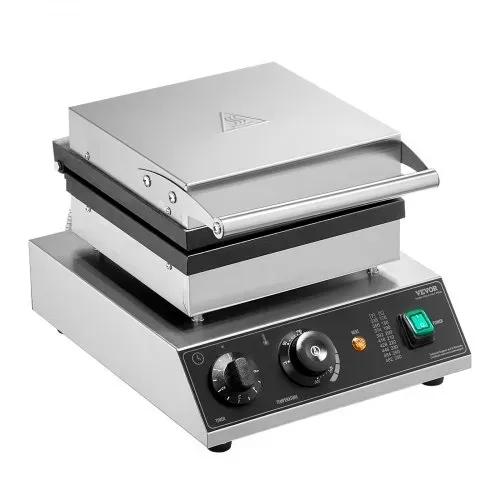 VEVOR kommerzielles Waffeleisen Waffelmaschine 2000 W antihaftbeschichtetes belgisches Waffeleisen aus Edelstahl mit Temperatur- und Zeitregelung, für Restaurant Bäckerei Snackbar 2 Stk. Waffeln – Bild 9