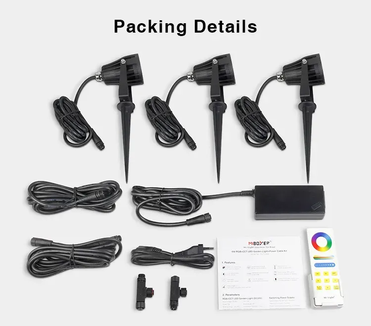 MiBoxer FUTC08A LED Garten Lampe 6W RGB-WW (RGB-CCT) Set mit 3 Stück IP65 DC24V – Bild 9