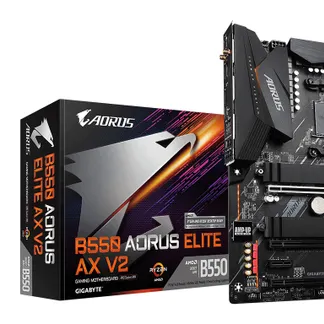 GIGABYTE B550 AORUS ELITE AX V2 Mainboard – AMD Ryzen 5000 CPUs, 12+2 Phasen VRM, bis zu 4733 MHz DDR4, 1xPCIe 4.0 + 1xPCIe 3.0 M.2, Wi-Fi 6E, 2.5GbE LAN, USB 3.2 Gen 2 GIGABYTE B550 AORUS ELITE AX V2 Mainboard – AMD Ryzen 5000 CPUs, 12+2 Phasen VRM, bis zu 4733 MHz DDR4, 1xPCIe 4.0 + 1xPCIe 3.0 M.2, Wi-Fi 6E, 2.5GbE LAN, USB 3.2 Gen 2