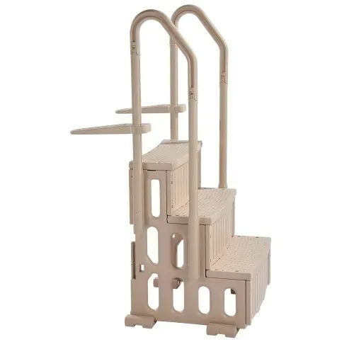 VEVOR Sicherheitsleiter, 3-stufige Treppe mit Doppelhandlauf und rutschfesten Hochleistungsstufen, max. Tragkraft 180 kg, für 91,4–121,9 cm große Einbau- & Aufstellpools mit jeder Terrassenoberfläche – Bild 10