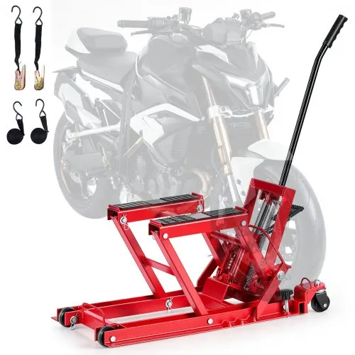 VEVOR Motorradhebebühne Hydraulisch bis 680 kg Motorradheber Höhenverstellbar 115–385 mm Hebeplattform mit 4 Rädern und Fußbedienung Hebeständer Ideal für ATVs Dirtbikes Straßenmotorräder Rot VEVOR Motorradhebebühne Hydraulisch bis 680 kg Motorradheber Höhenverstellbar 115–385 mm Hebeplattform mit 4 Rädern und Fußbedienung Hebeständer Ideal für ATVs Dirtbikes Straßenmotorräder Rot