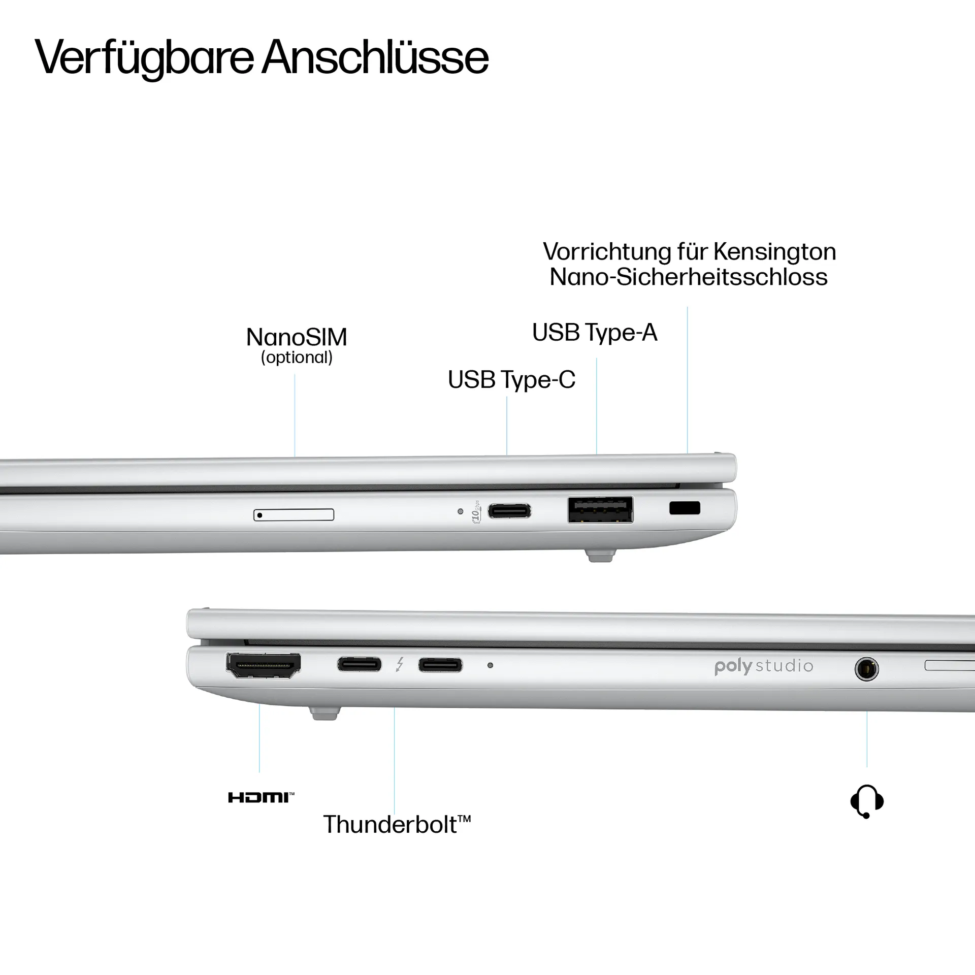 HP EliteBook 8 G1a Next Gen AI PC Copilot+ PC AMD Ryzen AI 7 350 Laptop 35,6 cm (14") WUXGA 64 GB DDR5-SDRAM 1 TB SSD Wi-Fi 7 (802.11be) Windows 11 Pro Silber – Bild 4