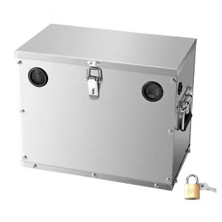 VEVOR Batteriekasten, Gruppe 24/31 Batteriebox, Marinebatteriegehäuse mit Schloss, Griffen & Gummitüllen-Kabellöchern, Edelstahlgehäuse, geeignet für Autos, Boote & Trolling-Motoren VEVOR Batteriekasten, Gruppe 24/31 Batteriebox, Marinebatteriegehäuse mit Schloss, Griffen & Gummitüllen-Kabellöchern, Edelstahlgehäuse, geeignet für Autos, Boote & Trolling-Motoren