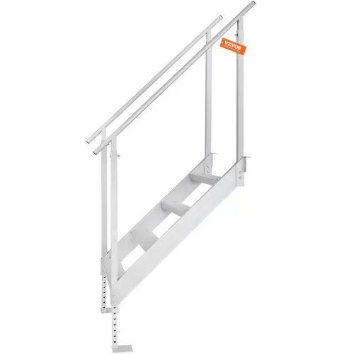 VEVOR 4-stufige Badeleiter mit zwei Handläufen Bootsleiter 800x1850x1750mm Poolleiter aus Aluminiumlegierung Treppenleiter 250kg Tragfähigkeit 55x10cm Pedale Ideal für Häfen Boot Schwimmbäder – Bild 10