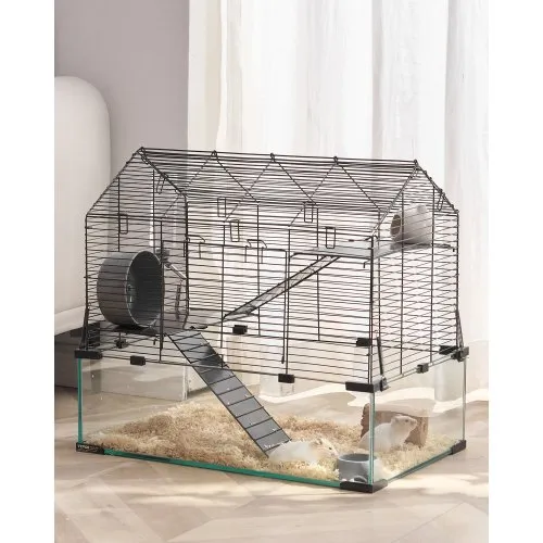 VEVOR Hamsterkäfig, 360°-Sicht, transparenter Hamsterlebensraum, Kleintierkäfig, 58x38x54 cm, belüfteter Mäusekäfig mit Wasserflasche, tragbares Hamsterhaus für Ratten, Meerschweinchen VEVOR Hamsterkäfig, 360°-Sicht, transparenter Hamsterlebensraum, Kleintierkäfig, 58x38x54 cm, belüfteter Mäusekäfig mit Wasserflasche, tragbares Hamsterhaus für Ratten, Meerschweinchen