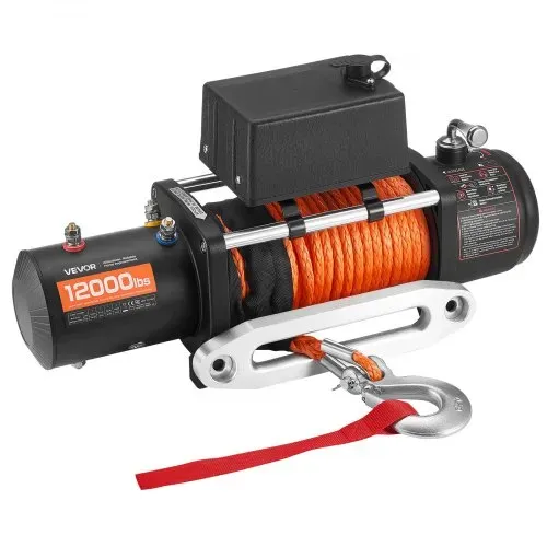 VEVOR Elektrische Seilwinde, 5400 kg, 12 V DC LKW-Winde mit Φ9,1mm x 23m Synthetikseil, kabellose & kabelgebundene Fernbedienung, IP55 zum Abschleppen von Geländewagen, Jeeps, Anhängern & Booten – Bild 10