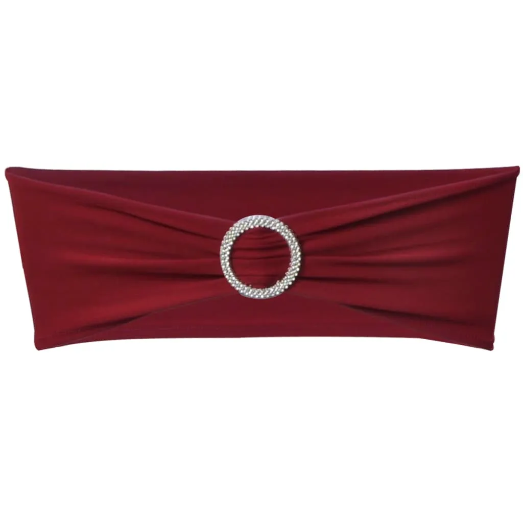vidaXL 25x Stuhlschleifen Stretch Schleifenbänder + Diamant Schnalle Bordeaux – Bild 2