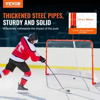 VEVOR Hockeytor Streethockeynetz, Straßenhockey-Tor Hockeynetz, 183 x 64 x 122 cm Hockey-Trainingstor-Set, offizielles Profi Indoor/Outdoor-Hockeytor aus Stahlrohren mit Netz, weiß/rot, Training VEVOR Hockeytor Streethockeynetz, Straßenhockey-Tor Hockeynetz, 183 x 64 x 122 cm Hockey-Trainingstor-Set, offizielles Profi Indoor/Outdoor-Hockeytor aus Stahlrohren mit Netz, weiß/rot, Training