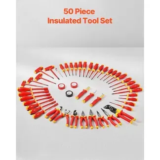 VEVOR isoliertes Schraubendreher Set, 50 tlg. professionelles elektrisches 1000 V Elektrikerwerkzeug mit magnetischen Spitzen, T-Griff-Sechskantschlüssel, Schraubendreher, einpoliger Spannungsprüfer VEVOR isoliertes Schraubendreher Set, 50 tlg. professionelles elektrisches 1000 V Elektrikerwerkzeug mit magnetischen Spitzen, T-Griff-Sechskantschlüssel, Schraubendreher, einpoliger Spannungsprüfer