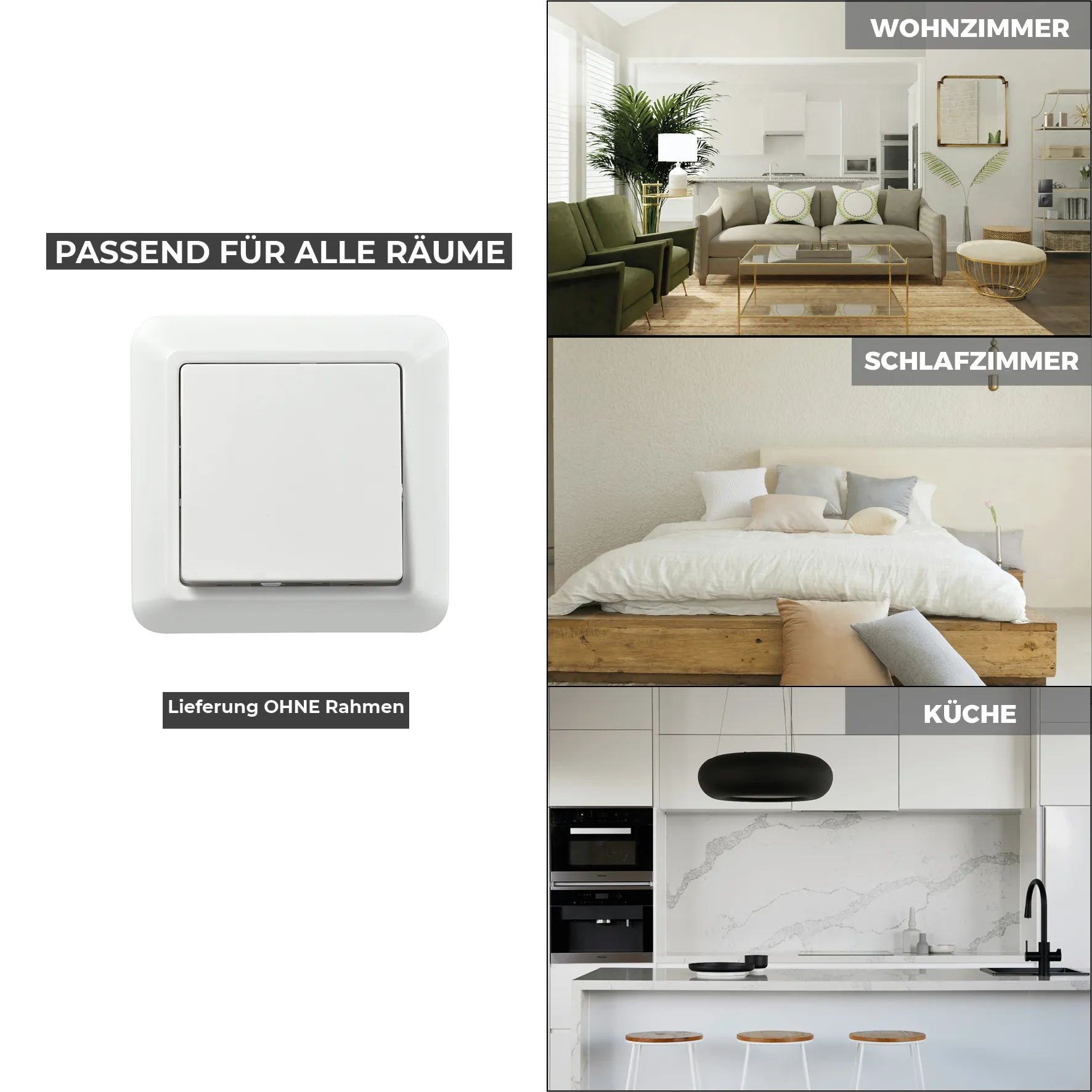 Wechselschalter McPower ''Cup'' 250V~/10A, UP, weiß – Bild 5