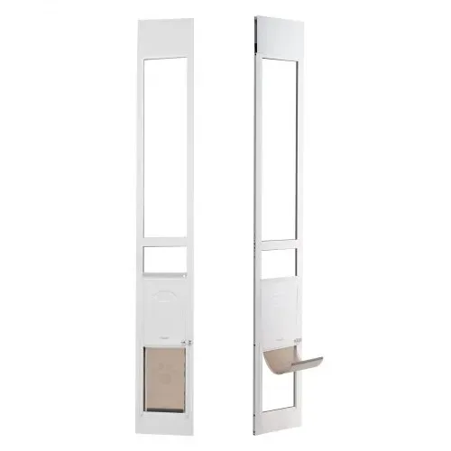 VEVOR Hundetür für Glasschiebetüren 1927-2049 mm höhenverstellbare Hundetür Schiebetüren, Haustiertür aus gehärtetem Glas mit Aluminiumrahmen & Scharnierstruktur, Klappe und Schloss für kleine Hunde – Bild 8