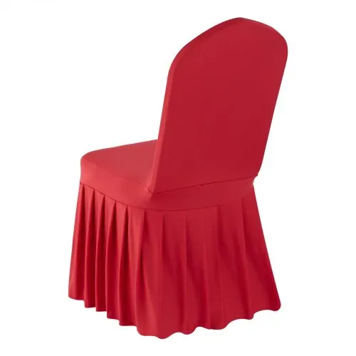 VEVOR Stuhlhussen Stuhlbezug flacher Vorderseite 30 Stk. waschbarer & abnehmbarer Stuhlüberzug aus Polyester-Spandex für Hochzeitsfeiern Restaurant, passend für Stühle (51 x 45 x 95 cm) Rot – Bild 10