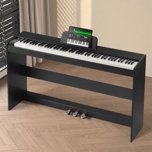 VEVOR Digitalpiano, 88 Tasten, Elektrisches Klaviere, Doppeltastatur und Lautsprecher, einfache Gehäusehalterung mit Kopfhörer, 200 Töne und Rhythmen, unterstützt Bluetooth/USB/MIDI, für Anfänger – Bild 7